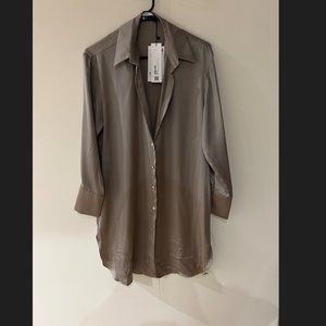 Satin button down dress